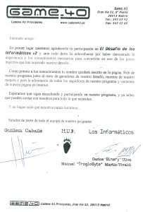 Segundo desafío de los informáticos